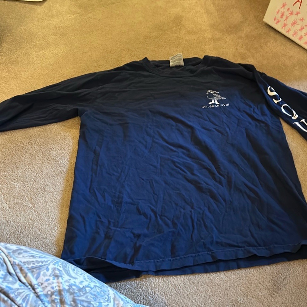 Chatham Squire T shirt.  Navy.  Squire written down left arm sleeve